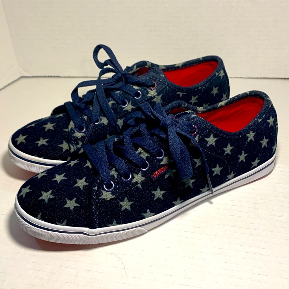 Vans Authentic Low Stars Blue Grey Sneakers Woman’s 9